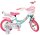 Kinderfahrrad in Türkis und Pink mit Einhorn-Motiv und Korb