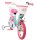 Kinderfahrrad in Pink und Türkis mit Einhorn-Motiv und Korb