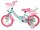 Kinderfahrrad in Mintgrün mit pinken Akzenten und Korb vorne