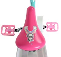 Rosa Fahrradsattel mit Einhorn-Design und Regenbogenmotiv