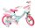 Kinderfahrrad in Türkis und Pink mit Einhorn-Motiv und Korb