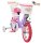 Kinderfahrrad in Lila mit Einhorn-Motiv und Korb vorne