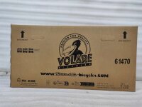 Kartonverpackung für ein Fahrrad mit Logo und Gewichtsangabe