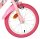Vorderreifen eines pinken Kinderfahrrads mit bunten Aufklebern