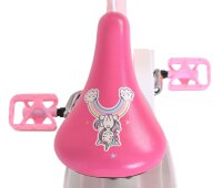 Rosa Fahrradsattel mit Einhorn-Design und Regenbogenmotiv