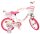 Kinderfahrrad in Pink mit Einhorn-Motiv und Korb vorne