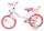 Kinderfahrrad in Weiß und Pink mit Korb und Einhorn-Design