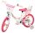 Kinderfahrrad in Weiß und Pink mit Einhorn-Motiv und Korb