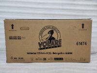 Kartonverpackung für ein Fahrrad mit Logo und Gewichtsangabe