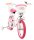 Kinderfahrrad in Pink mit Einhornmotiv und Korb vorne