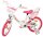 Kinderfahrrad in Weiß und Pink mit Einhorn-Motiv und Korb