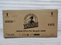 Kartonverpackung für ein Fahrrad mit Logo und Gewichtsangabe