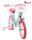 Kinderfahrrad in Pink und Blau mit Korb und Einhorn-Motiv