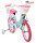 Kinderfahrrad in Pink und Blau mit Einhorn-Motiven und Korb