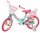 Kinderfahrrad in Türkis und Pink mit Korb und Einhornmotiv