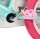 Buntes Kinderfahrrad mit pinken Pedalen und türkisfarbenem Rahmen