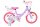 Lila Kinderfahrrad mit Einhorn-Motiv und pinken Details und Korb