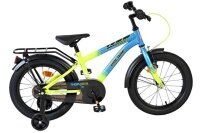 Kinderfahrrad in Blau und Gelb mit Stützrädern...