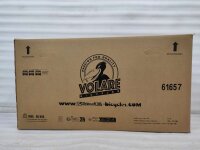 Kartonverpackung für ein Fahrrad mit Logo und Gewichtsangabe