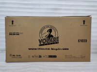 Kartonverpackung für ein Fahrrad mit Logo und Informationen