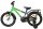 Kinderfahrrad in Grün mit Stützrädern und Gepäckträger