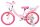 Rosa Kinderfahrrad mit Einhorn-Motiv und Korb vorne