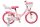 Rosa Kinderfahrrad mit Einhornmotiv und Korb vorne