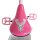 Rosa Fahrradsitz mit Einhorn-Design und Regenbogenmotiven