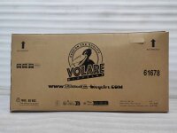 Kartonverpackung für ein Fahrrad mit Logo und Versandinformationen