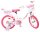 Kinderfahrrad in Pink mit Einhorn-Motiv und Korb vorne