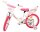Kinderfahrrad mit pinken Reifen und Korb, Einhorn-Motiv