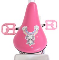 Rosa Fahrradsattel mit Einhorn-Design und Regenbogenmotiven