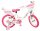 Kinderfahrrad in Weiß und Pink mit Einhorn-Motiv und Korb