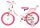Kinderfahrrad in Weiß und Pink mit Einhornmotiv und Korb