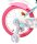 Pinkes Kinderfahrrad mit Einhorn-Motiv und stabilen Stützrädern