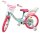Kinderfahrrad in Mintgrün mit pinken Akzenten und Korb vorne