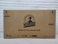 Kartonverpackung für ein Fahrrad mit Logo und Gewichtsangabe