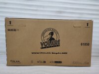 Kartonverpackung für ein Fahrrad mit Logo und Gewichtsangabe