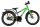 Kinderfahrrad in Grün und Schwarz mit stabilen Reifen und Gepäckträger