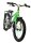 Kinderfahrrad in Grün und Grau mit stabilen Reifen und Rücktrittbremse