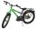 Grünes Kinderfahrrad mit stabiler Bauweise und Gepäckträger