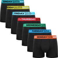 GIANVAGLIA Herren Boxershorts 7er Pack Wochentage...