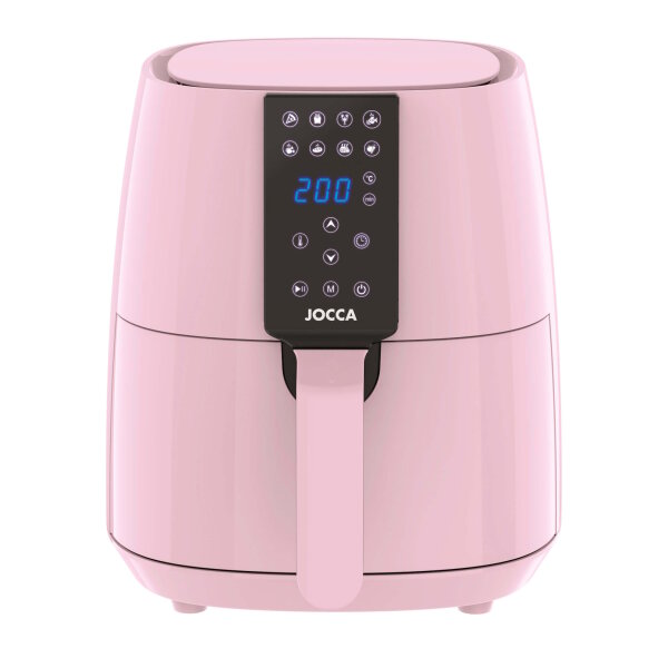 Jocca Heißluftfritteuse 3,8L 1450W Airfryer LED Touch 8 Programme fettarm Rosa