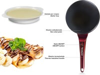 Beper BT.710Y Elektrischer Crêpes Maker 800W, Antihaftplatte 20 cm - Crepe-, Pancake- & Omelettmaker mit Teigbehälter