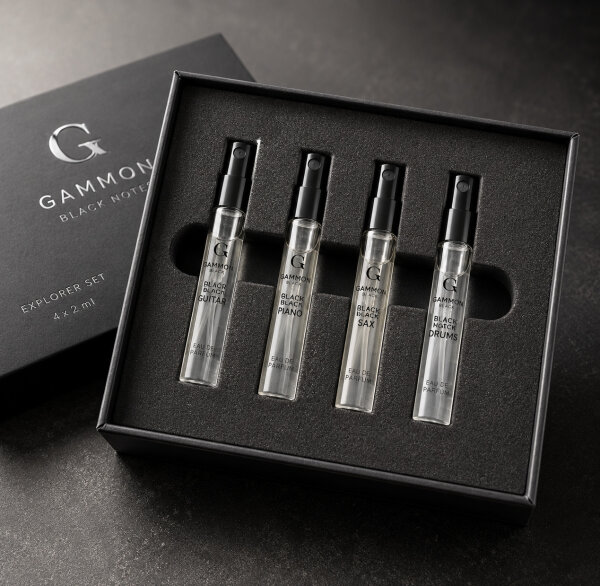 GAMMON Black Notes Parfum Set mit Aluminium Suit