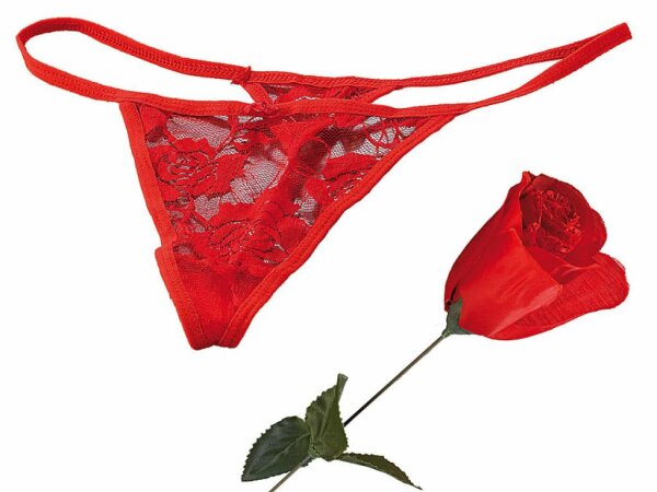 Rose mit String-Tanga als Blütenblätter