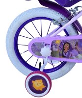 Volare Disney Wish Kinderfahrrad für Mädchen - 14 Zoll - Lila mit zwei Handbremsen