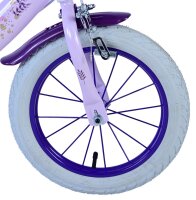 Volare Disney Wish Kinderfahrrad für Mädchen - 14 Zoll - Lila mit zwei Handbremsen