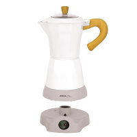 Jocca elektrische Espresso Kaffeemaschine in weiß Nature Line für bis zu 6 Tassen mit 360° drehbarem Kopf