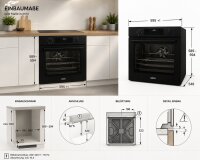 Manolya Zanussi ZOPKA6K2 Einbaubackofen 72 L mit AirFry & Pyrolyse Schwarz
